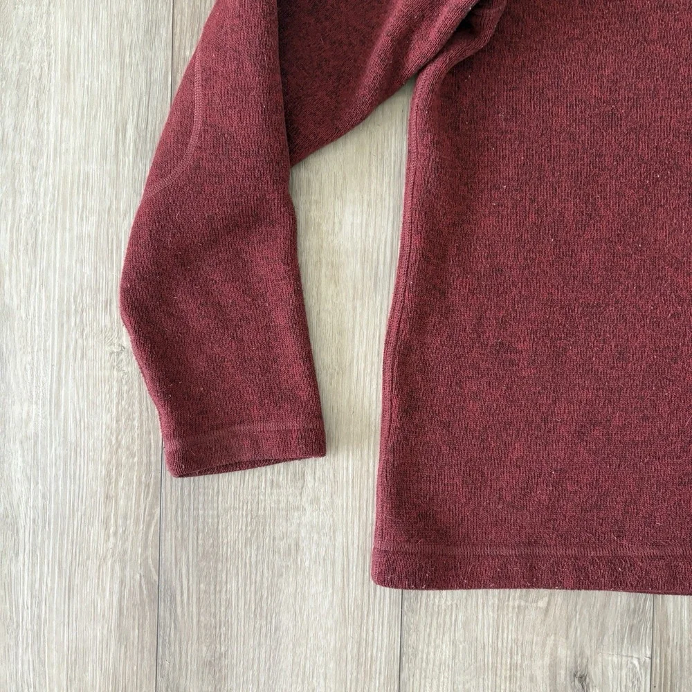 The North Face Mens 1/4 Quarter Zip Textured Long Sleeve Fleece Red Size Medium